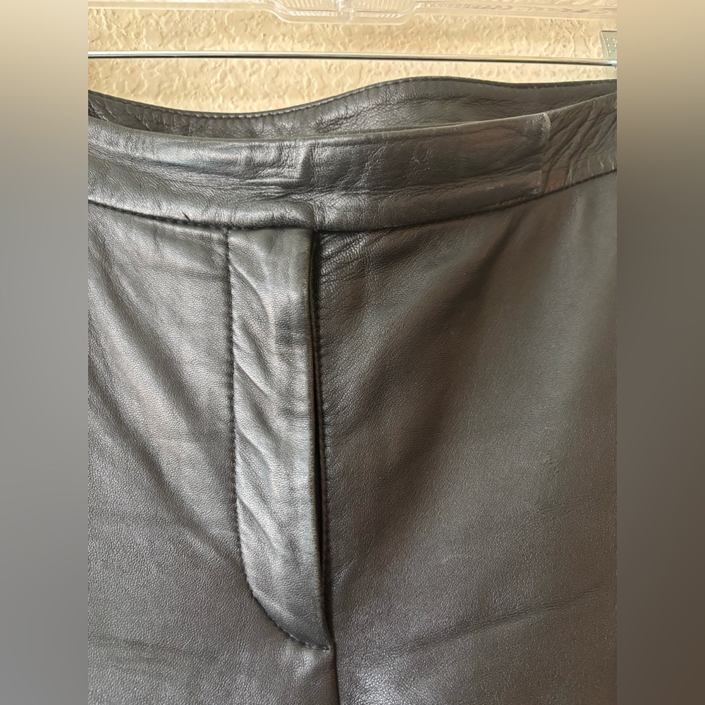 Clothes by Revue Vintage Genuine Lamb Leather Straight Leg Motorcycle Black 8 - Picture 3 of 11